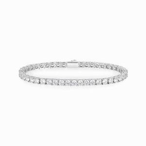 Gemsme 4mm CZ Tennis Bracelet, 18k White Gold Plated 4MM Iced Out Round-Cut Cub